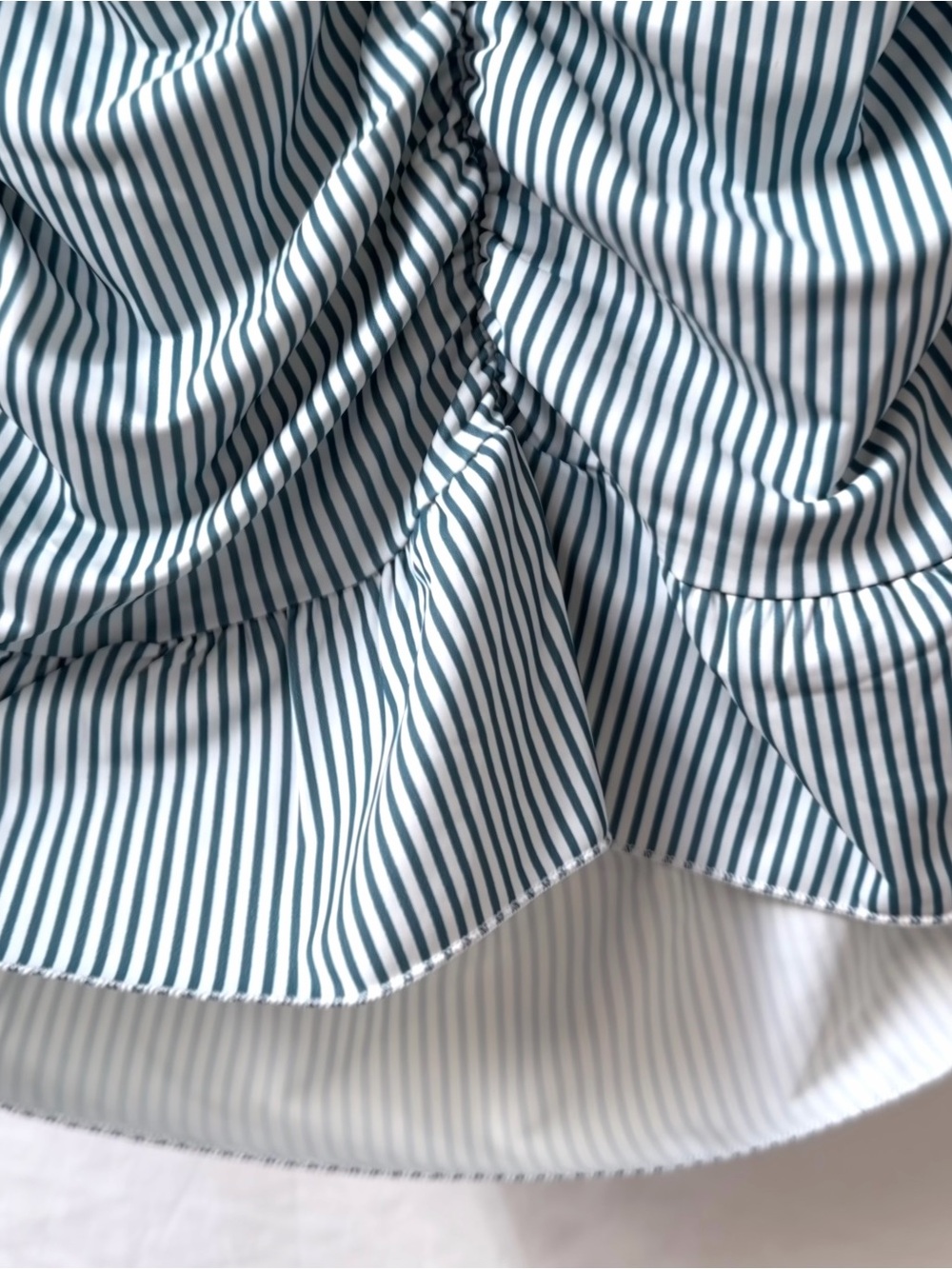 Edited Gaia Gathered Mini Dress Blue and White Strapless Dress - Picture 8 of 8